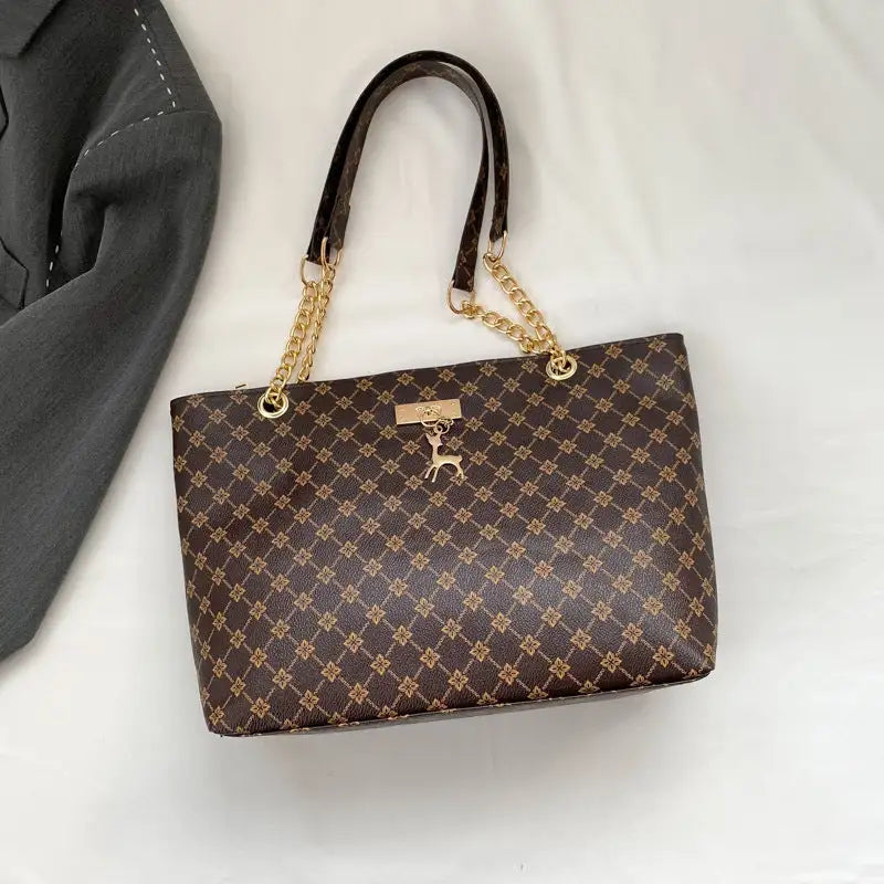 RetroChain Shoulder Bag - Brown