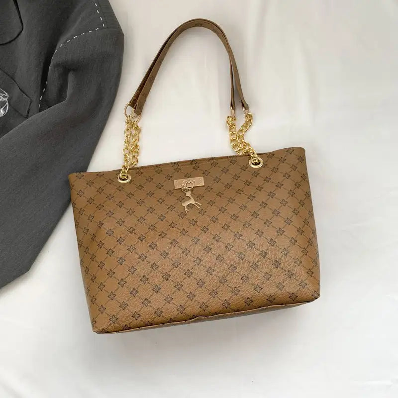 RetroChain Shoulder Bag - Khaki