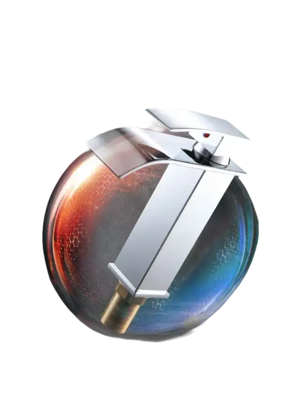 Modern chrome bathroom faucet.