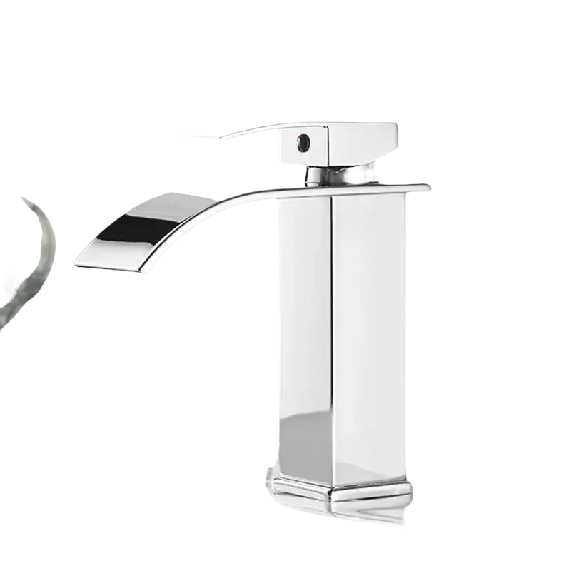 Modern silver faucet.