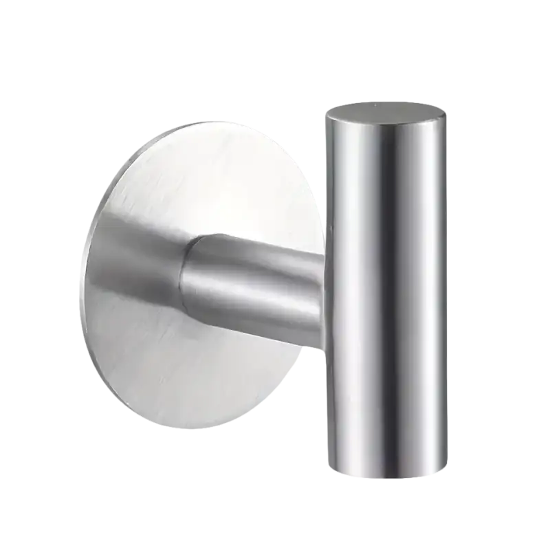 Brushed metal wall hook from Easy Peasy Stainless Steel Bathroom Hook Guide, trendy self-adhesive stainless steel design