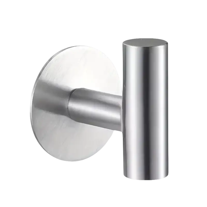 Brushed metal wall hook from Easy Peasy Stainless Steel Bathroom Hook Guide