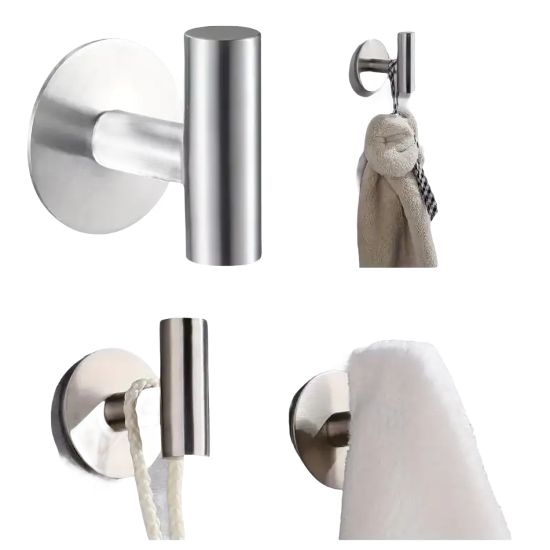 Trendy brushed metal wall hook from Easy Peasy Stainless Steel Bathroom Guide