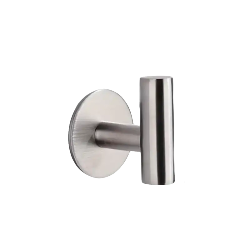 Easy Peasy Stainless Steel Bathroom Hook with dimensions, self-adhesive stainless steel design