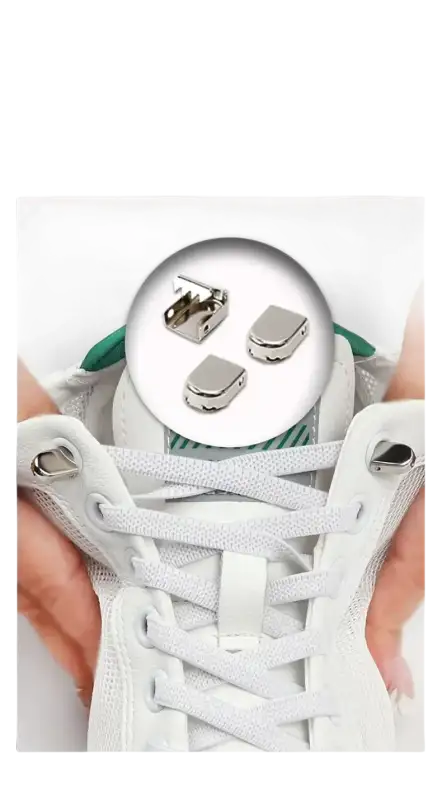 No-tie shoelace fasteners.