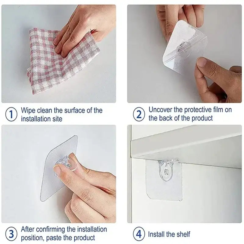 Shelf bracket adhesive nail self-adhesive wardrobe shelf bracket clip wall hanging bracket partition non punching
