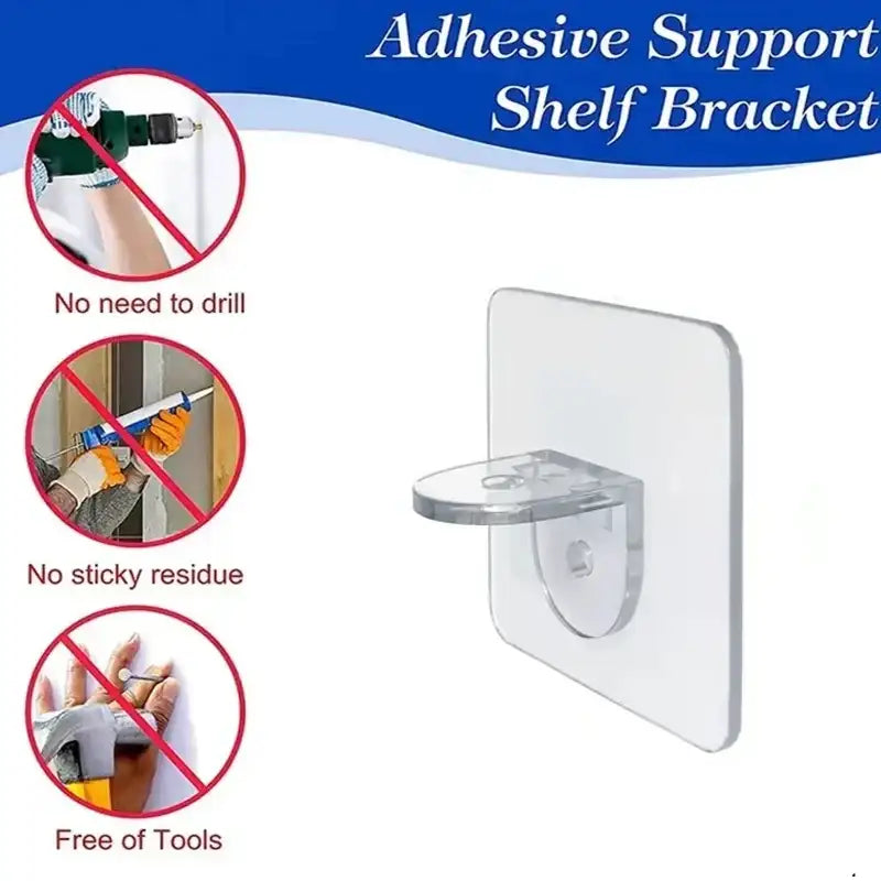 Shelf bracket adhesive nail self-adhesive wardrobe shelf bracket clip wall hanging bracket partition non punching