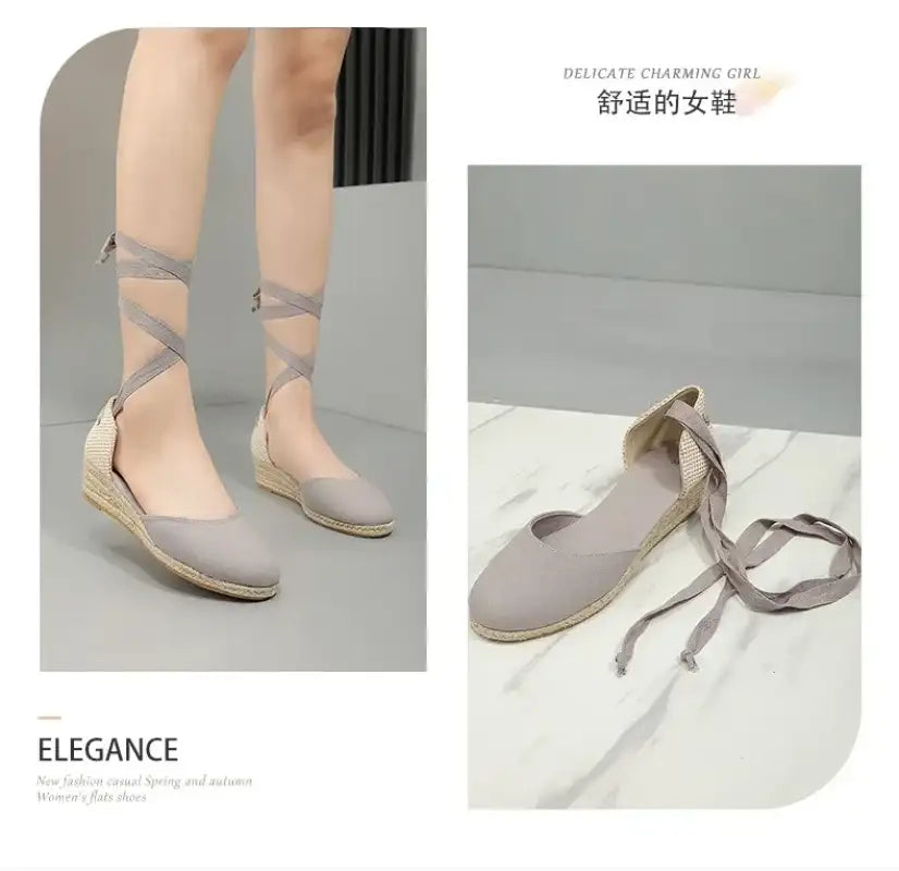 Sandals for Women 2025 Grass Woven High Heels Summer Strap High Heels Linen Soled Shoes Strap Hemp Rope Wedges Shoes