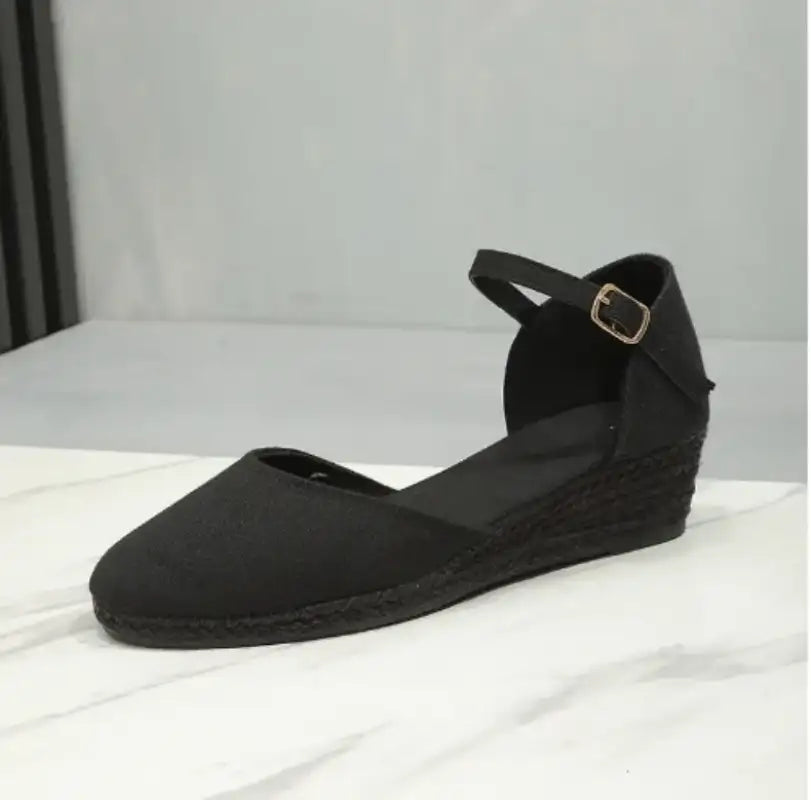 Sandals for Women 2025 Grass Woven High Heels Summer Strap High Heels Linen Soled Shoes Strap Hemp Rope Wedges Shoes