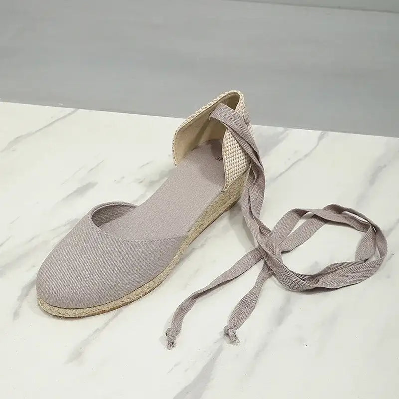 Sandals for Women 2025 Grass Woven High Heels Summer Strap High Heels Linen Soled Shoes Strap Hemp Rope Wedges Shoes