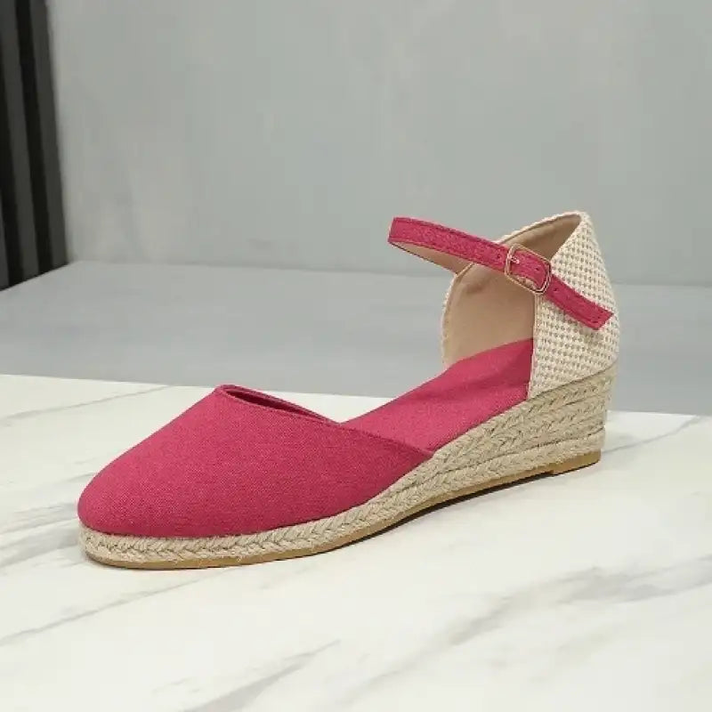 Sandals for Women 2025 Grass Woven High Heels Summer Strap High Heels Linen Soled Shoes Strap Hemp Rope Wedges Shoes