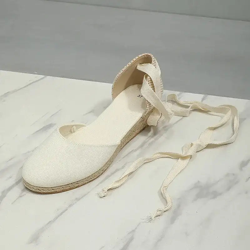 Sandals for Women 2025 Grass Woven High Heels Summer Strap High Heels Linen Soled Shoes Strap Hemp Rope Wedges Shoes