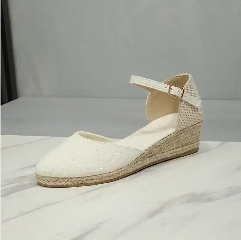 Sandals for Women 2025 Grass Woven High Heels Summer Strap High Heels Linen Soled Shoes Strap Hemp Rope Wedges Shoes