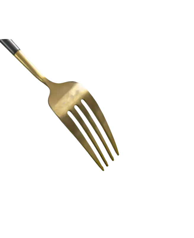 Gold-colored fork.