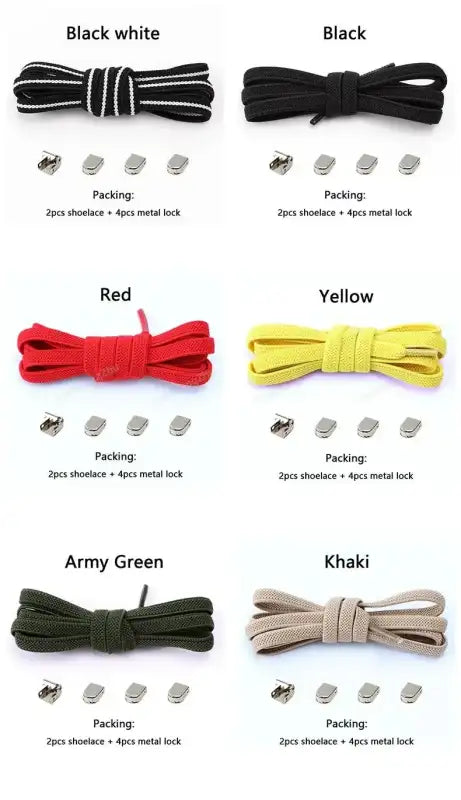 No Tie Shoe Laces Elastic Laces Sneakers Tennis Flat Shoelaces Without Ties Kids Adult Quick Shoe Lace Rubber Bands