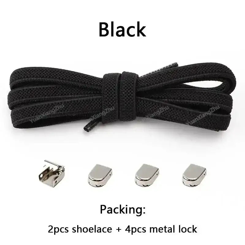 No Tie Shoe Laces Elastic Laces Sneakers Tennis Flat Shoelaces Without Ties Kids Adult Quick Shoe Lace Rubber Bands