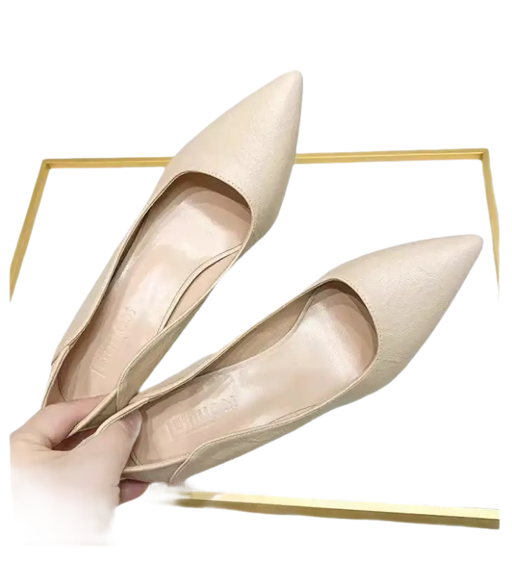 Beige pointed-toe pumps perfect for fashionable women’s high outdoor elegant style
