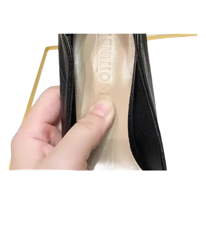 Comfortable pointed-toe soft outdoor heels inside for an outdoor elegant, trendy look