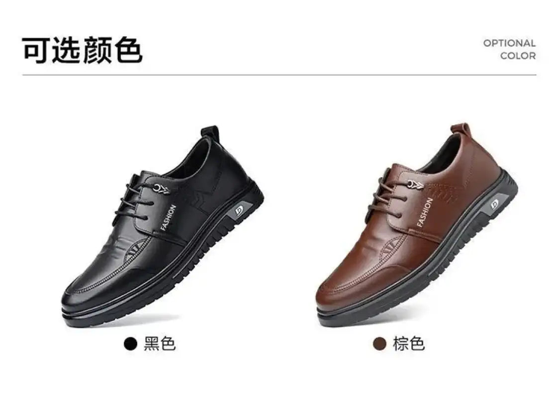 Men’s Dress Shoes New Shiny Business Work Shoes Autumn Thick-soled Comfortable British Casual Men’s Pu Leather Shoes