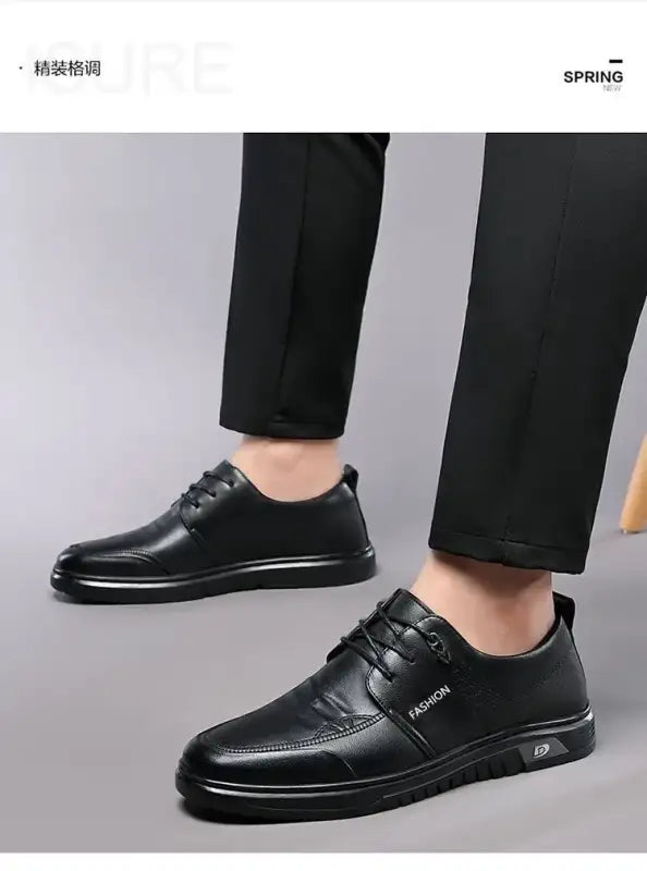 Men’s Dress Shoes New Shiny Business Work Shoes Autumn Thick-soled Comfortable British Casual Men’s Pu Leather Shoes