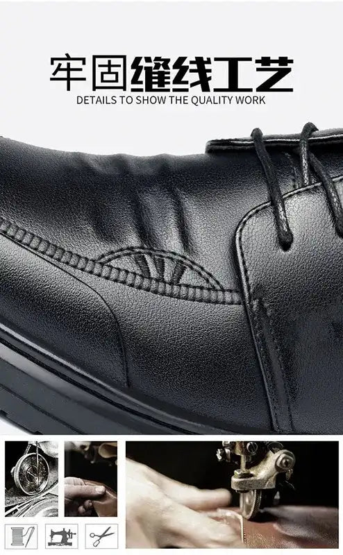 Men’s Dress Shoes New Shiny Business Work Shoes Autumn Thick-soled Comfortable British Casual Men’s Pu Leather Shoes