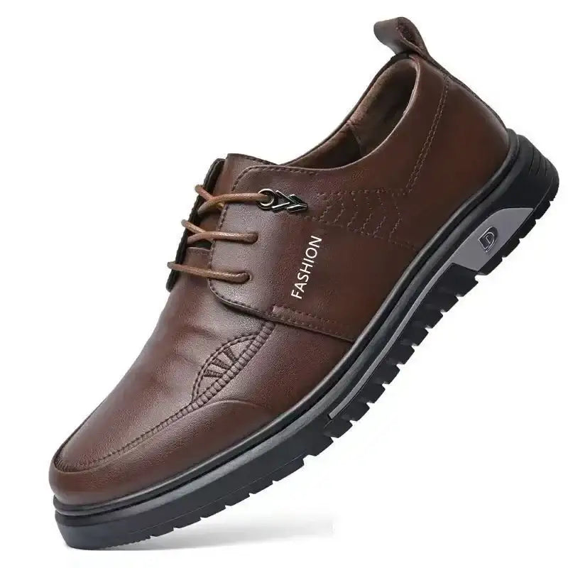 Men’s Dress Shoes New Shiny Business Work Shoes Autumn Thick-soled Comfortable British Casual Men’s Pu Leather Shoes