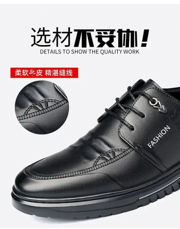 Men’s Dress Shoes New Shiny Business Work Shoes Autumn Thick-soled Comfortable British Casual Men’s Pu Leather Shoes