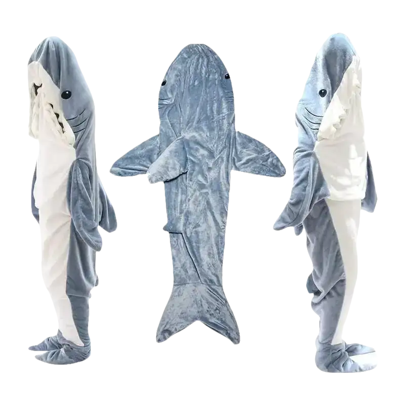 Cute cartoon shark sleeping bag perfect for your shark nap blanket or sleep adventure