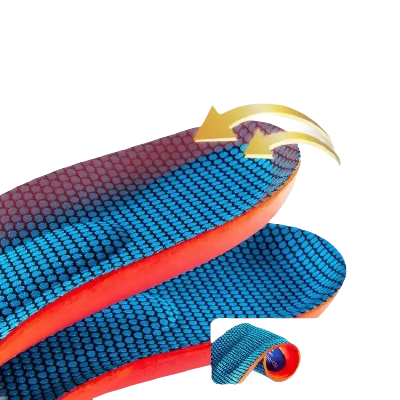 Deep U-shaped firm heel insoles.