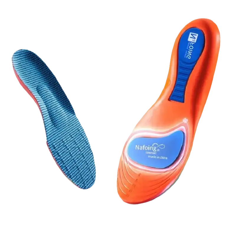 Orange and blue sports insole.