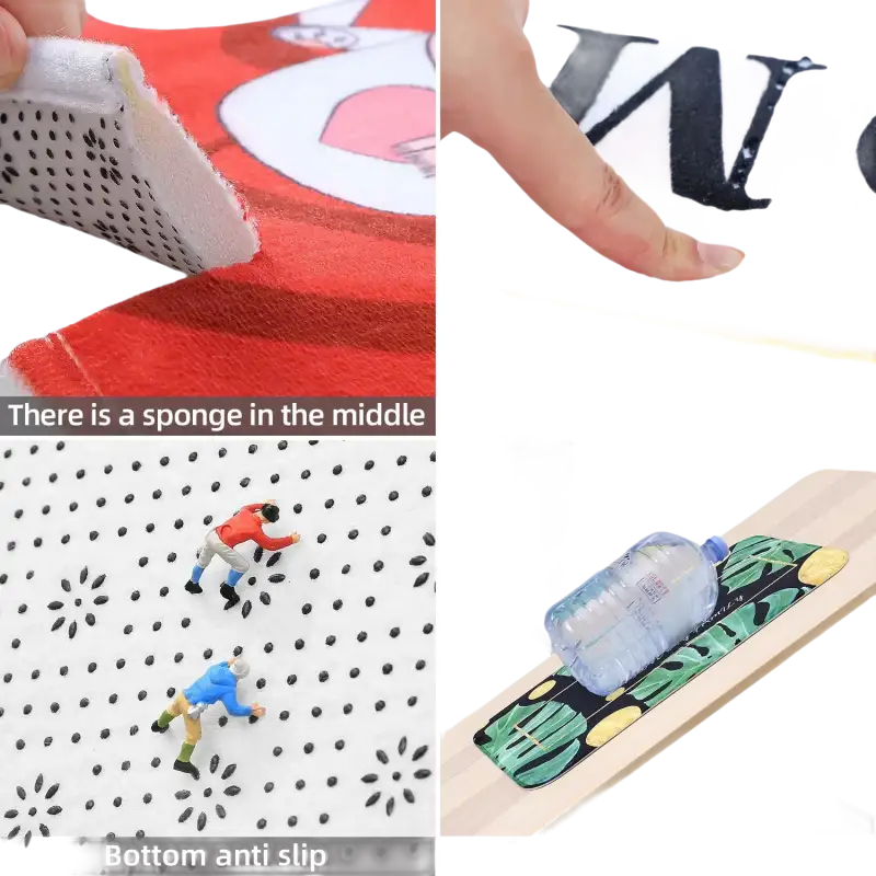 Anti-slip bath mat features.