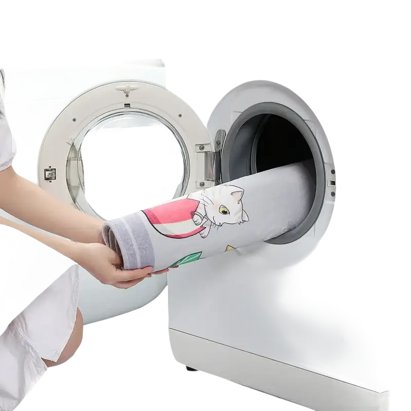 Cat-themed machine-washable mat.