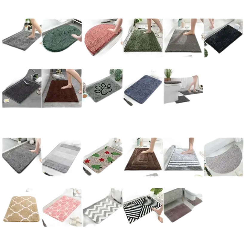 Variety of bath mats.