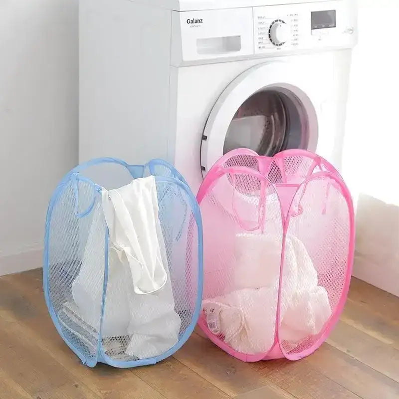 Foldable Color Mesh Clothes Dirty Clothes Basket Household Mesh Dirty Clothes Basket Storage Basket Storage Bucket