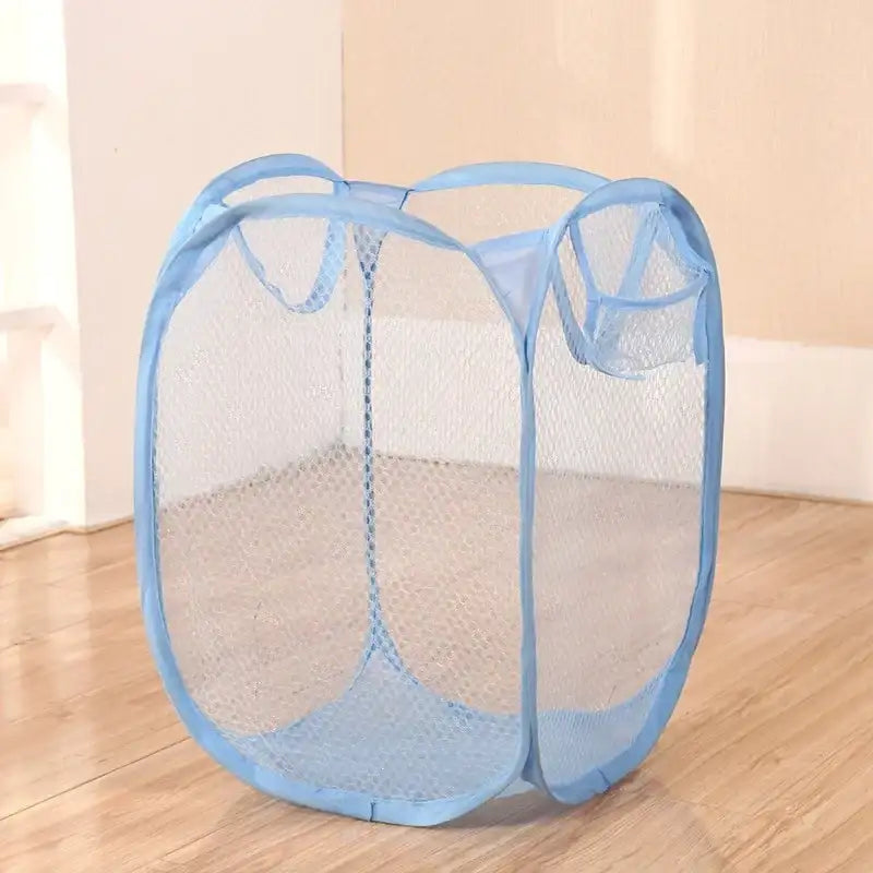 Foldable Color Mesh Clothes Dirty Clothes Basket Household Mesh Dirty Clothes Basket Storage Basket Storage Bucket