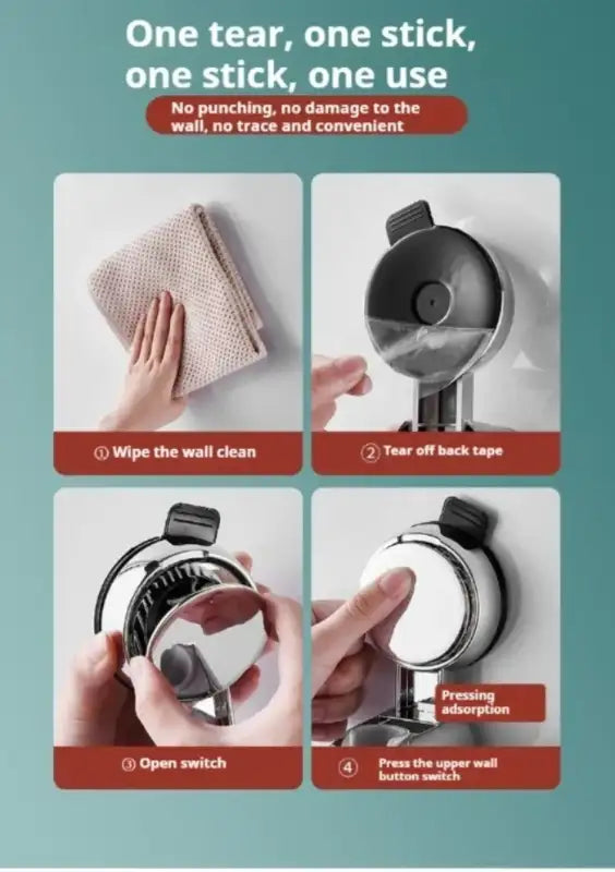 1Pc Universal Shower Head Holder Adjustable Strong Adhesive ABS Shower Brackets Suction Cup Wall Mount Waterproof