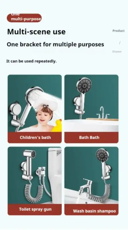 1Pc Universal Shower Head Holder Adjustable Strong Adhesive ABS Shower Brackets Suction Cup Wall Mount Waterproof