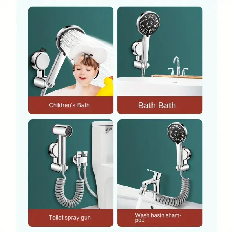 1Pc Universal Shower Head Holder Adjustable Strong Adhesive ABS Shower Brackets Suction Cup Wall Mount Waterproof