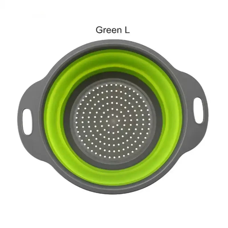 Round Collapsible Colander Silicone Kitchen Fruit Vegetable Washing Basket Strainer Foldable Drainer Kitchen Gadgets