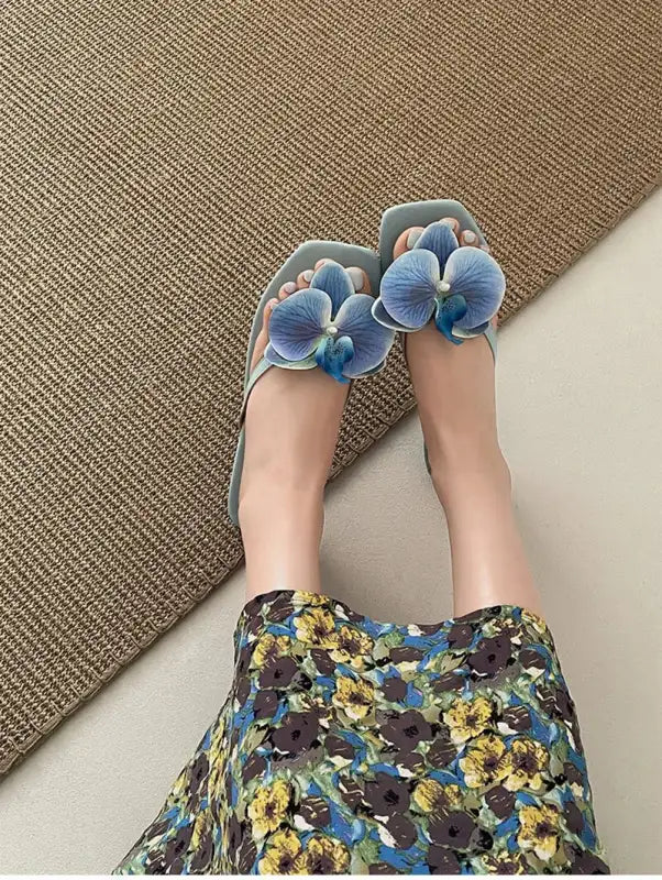 Summer Women Flower Flip Flop Fashion Clip Toe Flats Slide Ladies Casual Soft Sole Beach Slippers
