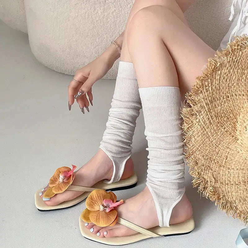 Summer Women Flower Flip Flop Fashion Clip Toe Flats Slide Ladies Casual Soft Sole Beach Slippers