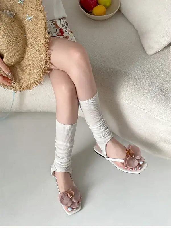Summer Women Flower Flip Flop Fashion Clip Toe Flats Slide Ladies Casual Soft Sole Beach Slippers
