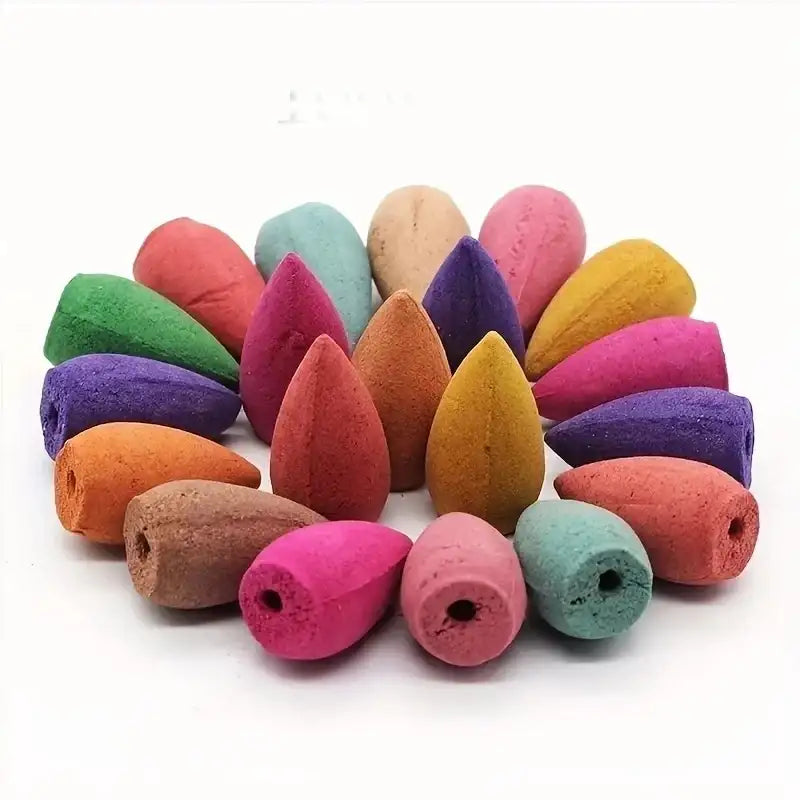 Backflow Incense Cones Mixed Flavor Natural Incense Floral Lavender Sandalwood Aloes - 100PCS