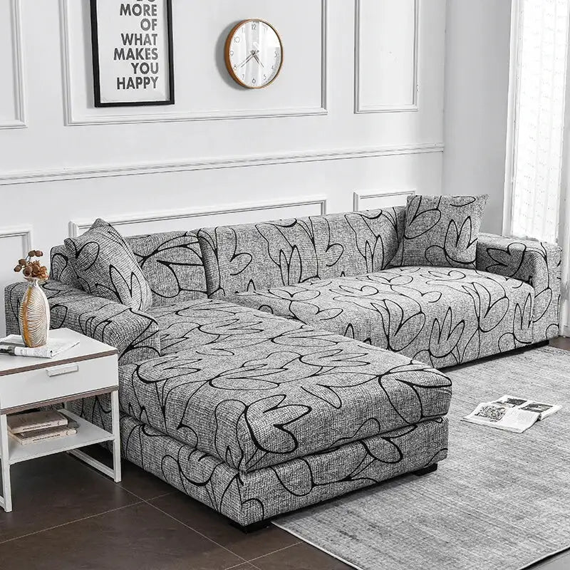 1pc Flower Printed Elastic Sofa Cover Antidirty Spandex Sofa Cover Furniture Protector for Bedroom Office Living Room