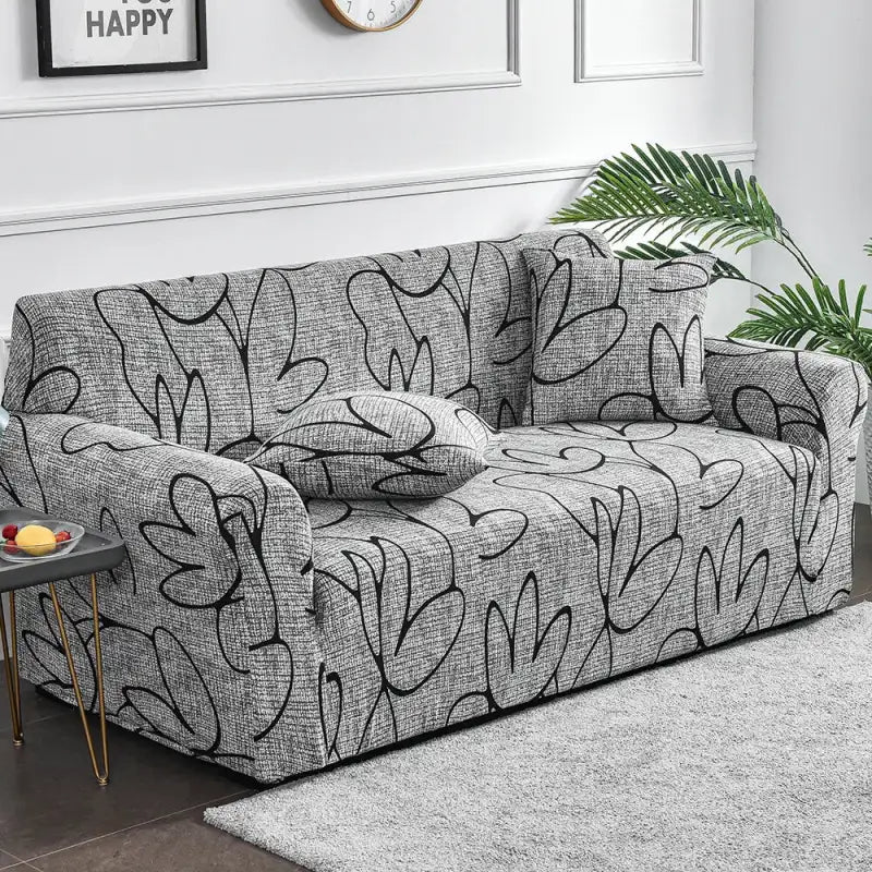 1pc Flower Printed Elastic Sofa Cover Antidirty Spandex Sofa Cover Furniture Protector for Bedroom Office Living Room