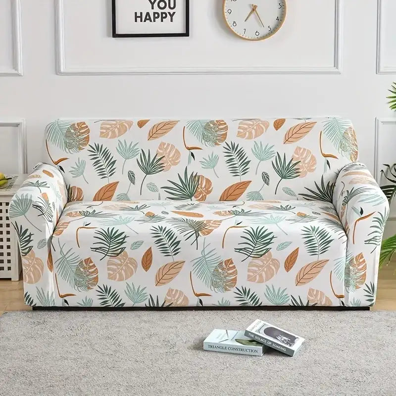 1pc Flower Printed Elastic Sofa Cover Antidirty Spandex Sofa Cover Furniture Protector for Bedroom Office Living Room