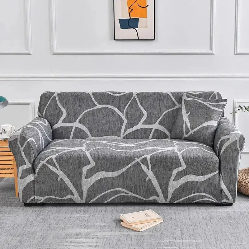 1pc Flower Printed Elastic Sofa Cover Antidirty Spandex Sofa Cover Furniture Protector for Bedroom Office Living Room