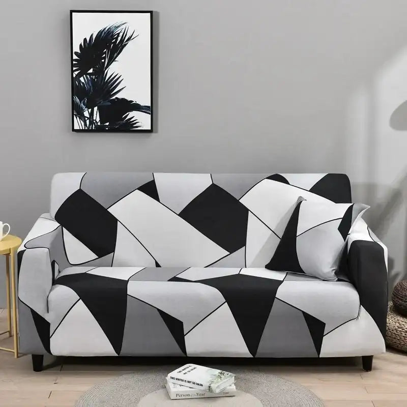 1pc Flower Printed Elastic Sofa Cover Antidirty Spandex Sofa Cover Furniture Protector for Bedroom Office Living Room