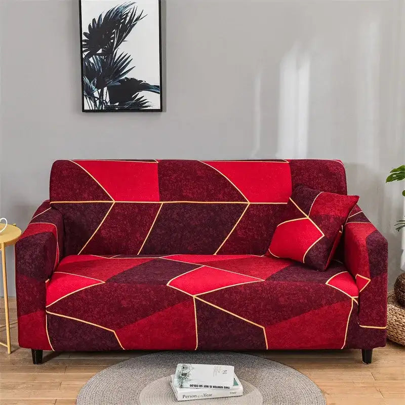 1pc Flower Printed Elastic Sofa Cover Antidirty Spandex Sofa Cover Furniture Protector for Bedroom Office Living Room