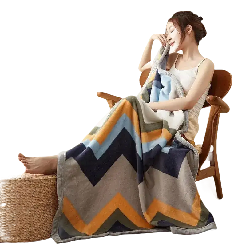Zigzag patterned blanket.